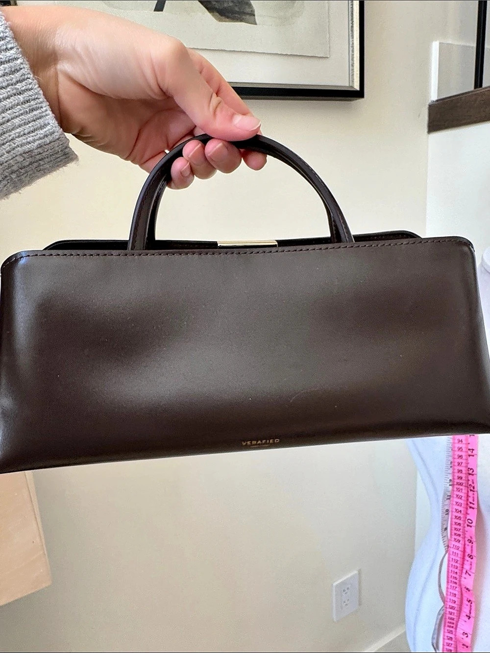 Verafied Chocolate Éclair Bag Structured Satchel Brown